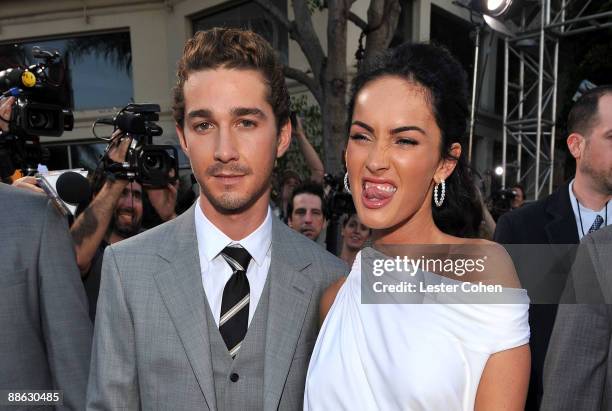 Actor Shia LaBeouf and actress Megan Fox arrive on the red carpet of the 2009 Los Angeles Film Festival's premiere of "Transformers: Revenge of the...