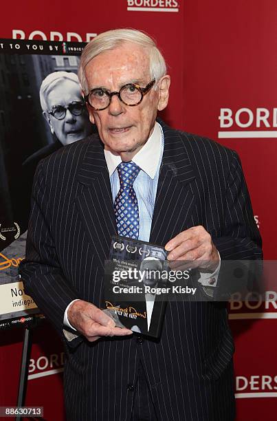 Author Dominick Dunne poses for a photo at "Dominick Dunne: After The Party" at Borders Books & Music, Columbus Circle on June 22, 2009 in New York...