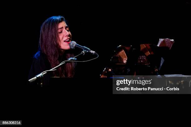 Julia Holter perform on stage on December 3, 2017 in Rome, Italy.