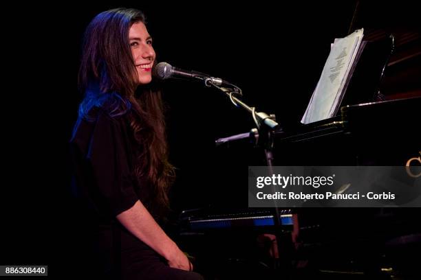 Julia Holter perform on stage on December 3, 2017 in Rome, Italy.