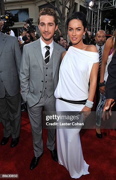 Actor Shia LaBeouf and actress Megan Fox arrive on the red carpet of the 2009 Los Angeles Film Festival's premiere of "Transformers: Revenge of the...