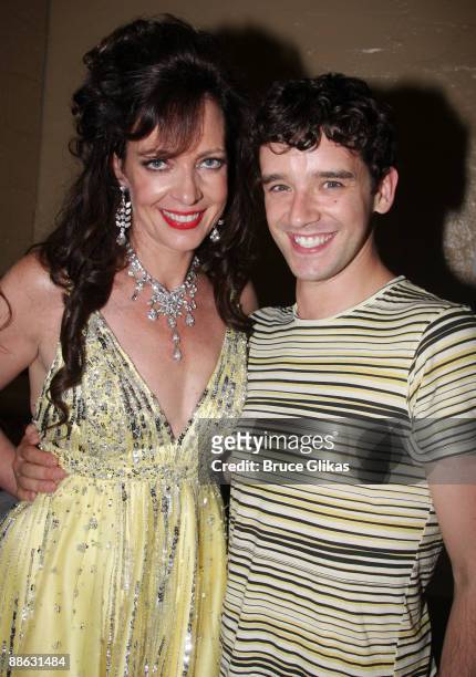 Allison Janney and Michael Urie pose at "BROADWDAY BARES 19.0: CLICK IT!" on Broadway at Roseland on June 21, 2009 in New York City.