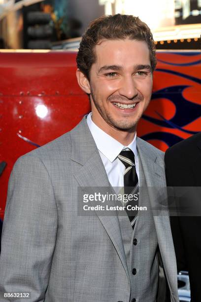 Actor Shia LaBeouf arrives on the red carpet of the 2009 Los Angeles Film Festival's premiere of "Transformers: Revenge of the Fallen" held at the...