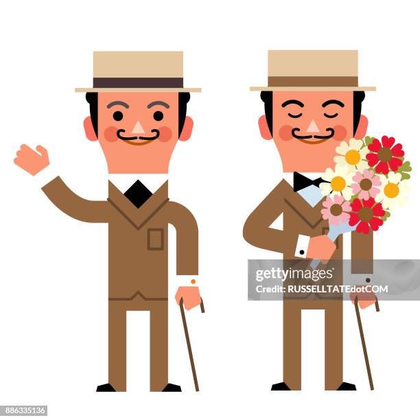 romantic man - man getting ready for date stock illustrations