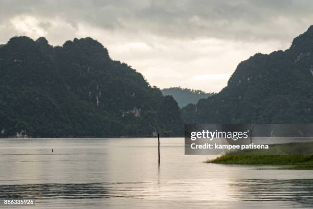 ratchaprapha dam at khao sok, surat thani province, thailand. - surat thani province stock-fotos und bilder