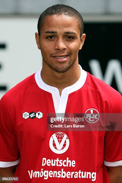 Sidney Sam poses during the 1. FC Kaiserslautern team presentation on June 22, 2009 in Kaiserslautern, Germany.