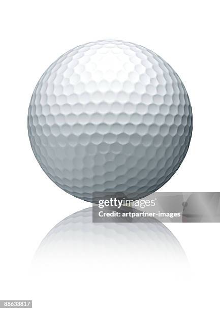 golf ball on white background - pelota de golf fotografías e imágenes de stock