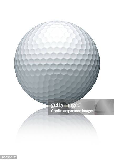 golf ball on white background - golf ball stock pictures, royalty-free photos & images