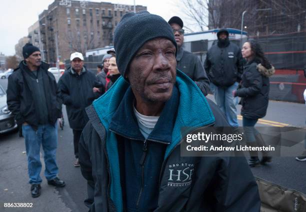 Friends, family and community activists attend the ceremonial street naming of Richie Perez Way on December 3, 2017 on 172nd street and Ward Avenue...