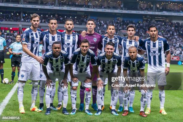 Players of Monterrey pose prior the semifinal second leg match between Monterrey and Morelia as part of the Torneo Apertura 2017 Liga MX at BBVA...