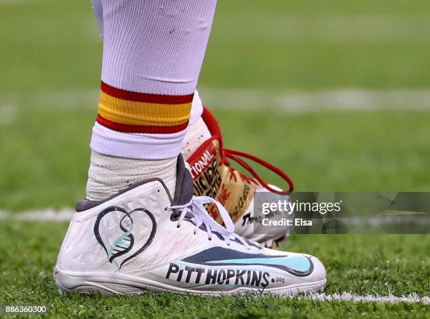The cleats of Bennie Logan of the Kansas City Chiefs on December 03, 2017 at MetLife Stadium in East Rutherford, New Jersey.The New York Jets...
