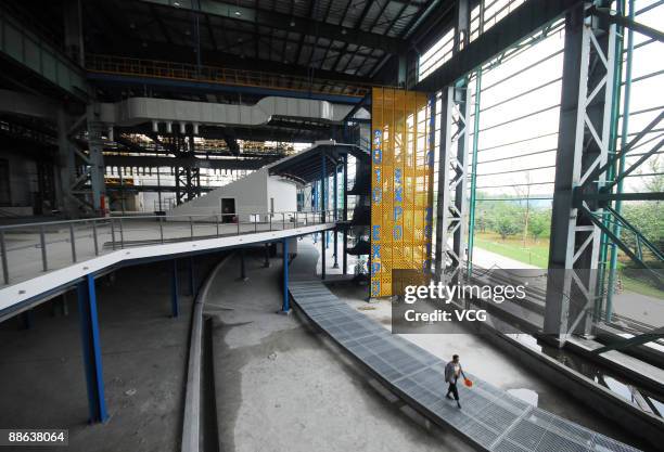 Interior view of the under construction Baosteel Stage on June 22, 2009 in Shanghai, China. The Baosteel Stage, which is constructed at a former...