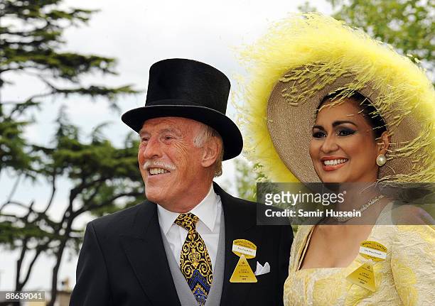 Bruce Forsyth and wife Wilnelia Merced attend day 2 of Royal Ascot 2009 at Ascot Racecourse on June 16, 2009 in Ascot, England.