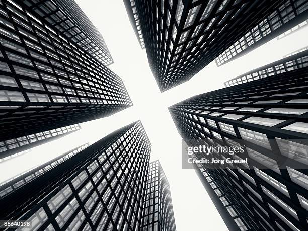 high-rise office buildings - directly below stock illustrations