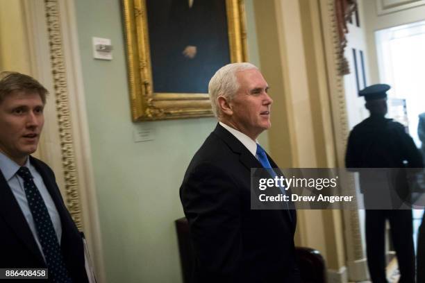 Chief of Staff to the Vice President Nick Ayers and Vice President Mike Pence arrive on Capitol Hill to meet with Senate Republicans, December 5,...