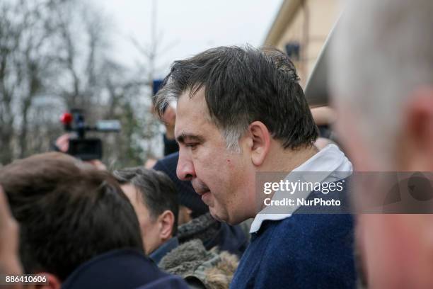 Mikhail Saakashvili after dismissal from the car of the SBU. In Kiev, Ukraine, on December 5, 2017. Mikhail Saakashvili, the leader of the Movement...