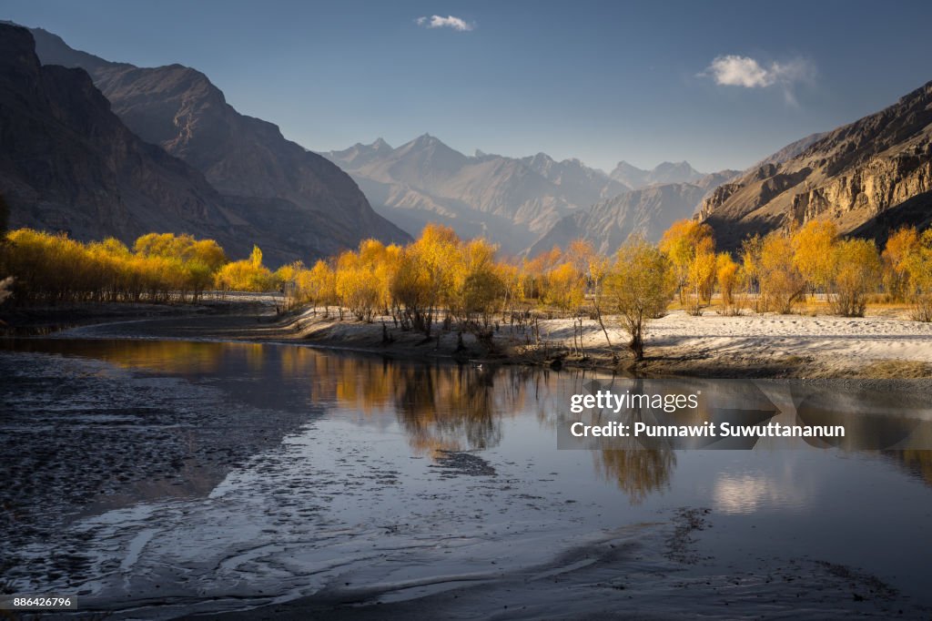 Beautiful autumn in Kaplu district, Gilgit Baltistan, Pakistan