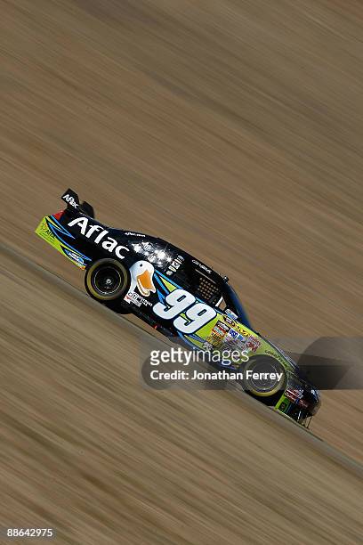Carl Edwards, driver of the Aflac Ford, drives during practice for the NASCAR Sprint Cup Series Toyota/Save Mart 350 at the Infineon Raceway on June...
