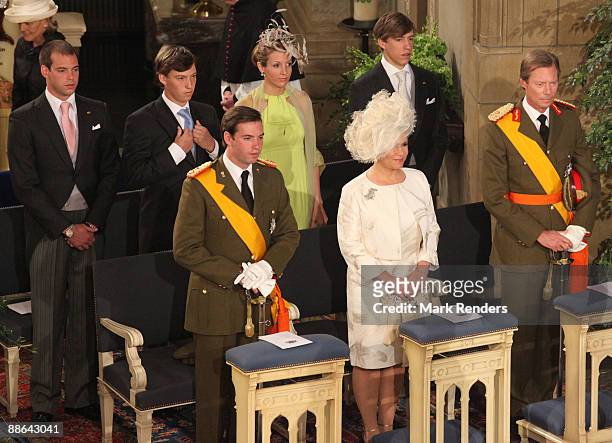 Prince Guillaume, Grand Duchess Maria Teresa, Grand Duc Henri, Prince Felix, Prince Sebastien and Princess Tessy and Prince Louis from Luxembourg...