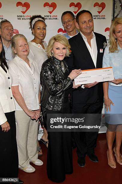 Joan Rivers and M·A·C AIDS Fund Chairman John Demsey attend M·A·C AIDS Fund Donates $250,000 to God's Love We Deliver in Honor of Joan Rivers' Win on...