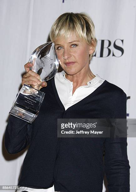 Ellen DeGeneres poses in the press room for the 35th Annual People's Choice Awards at The Shrine Auditorium on January 7, 2009 in Los Angeles,...