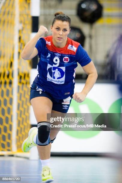 Nora Mork of Norway during IHF Women's Handball World Championship match between Norway and Poland on December 05, 2017 in Bietigheim-Bissingen,...