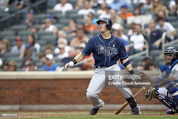Tampa Bay Rays Evan Longoria in action, at bat vs New York Mets. Flushing, NY 6/21/2009 CREDIT: Chuck Solomon