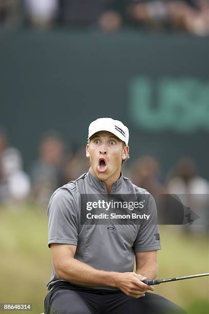 Ricky Barnes reacting to shot during Final Round on Monday at Bethpage Black. Tournament ended a day late due to weather delay. Farmingdale, NY...