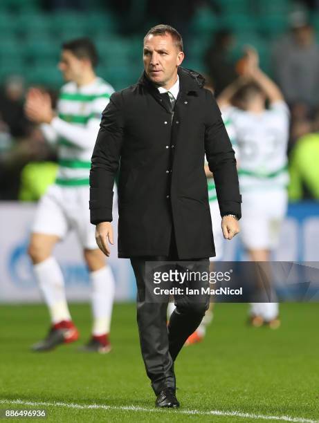 Celtic manager Brendan Rodgers is seen during the UEFA Champions League group B match between Celtic FC and RSC Anderlecht at Celtic Park on December...