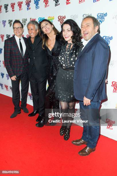 Jean-Marc Genereux, Richard Anconina, Sabrina Salerno, Lio and Patrick Timsit attend "Stars 80, La Suite" Paris Premiere at L'Olympia on December 5,...