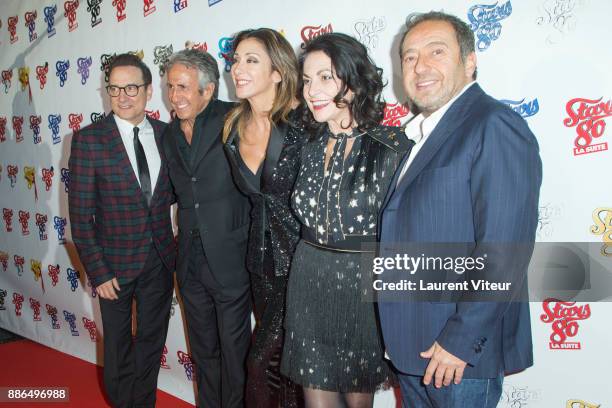 Jean-Marc Genereux, Richard Anconina, Sabrina Salerno, Lio and Patrick Timsit attend "Stars 80, La Suite" Paris Premiere at L'Olympia on December 5,...