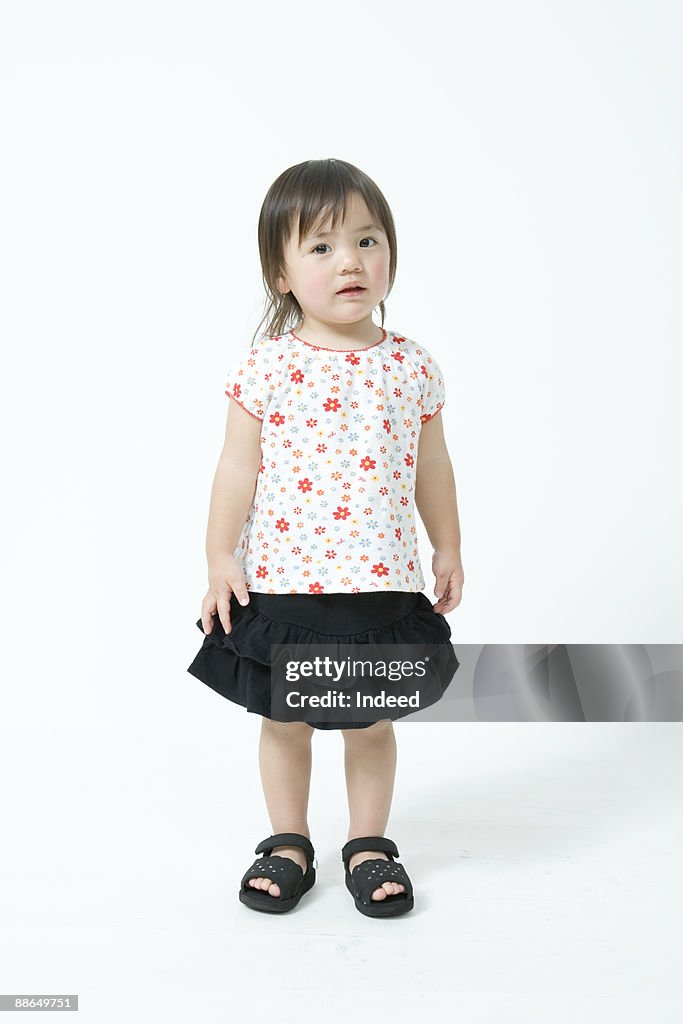 Portrait of Japanese girl (2-3 years), full length