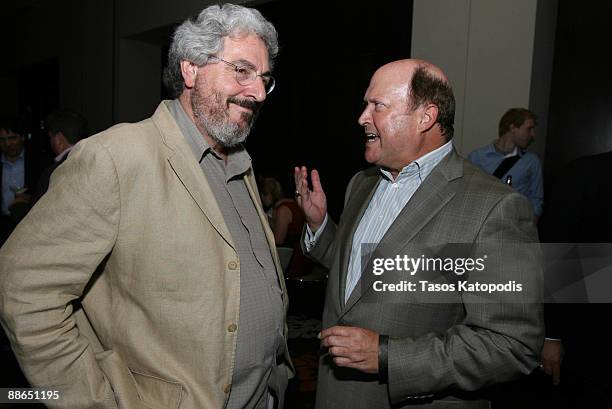 Bill Zwecker and Harold Ramis attends the Michigan Avenue Magazine Party at the Wit Hotel to celebrate the movie movie Year One June 23, 2009 in...