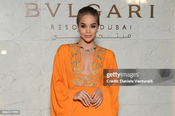 Jasmine Sanders attends Grand Opening Bulgari Dubai Resort on December 5, 2017 in Dubai, United Arab Emirates.