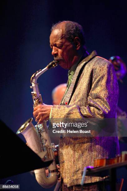 Ornette Coleman performs on stage at the Royal Festival Hall on June 19, 2009 in London, England.