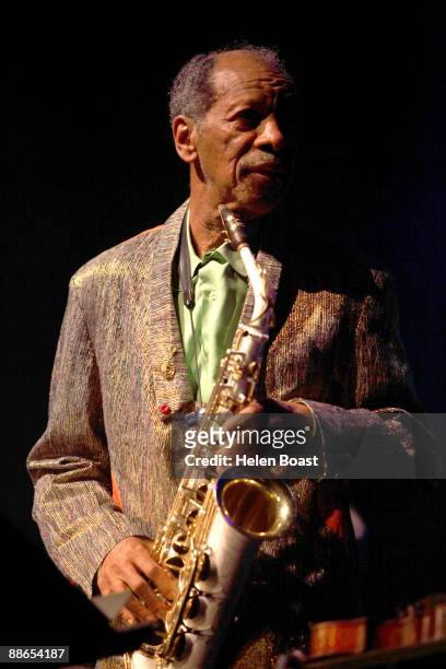 Ornette Coleman performs on stage at the Royal Festival Hall on June 19, 2009 in London, England.