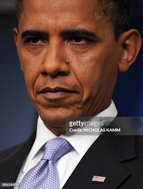President Barack Obama listens to a question during a press conference June 23 2009 in the Brady Briefing Room of the White House in Washington, DC....