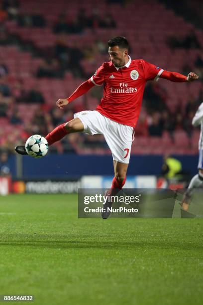 Benfica's Greek midfielder Andreas Samaris in action during the UEFA Champions League Group A football match between SL Benfica and FC Basel at the...