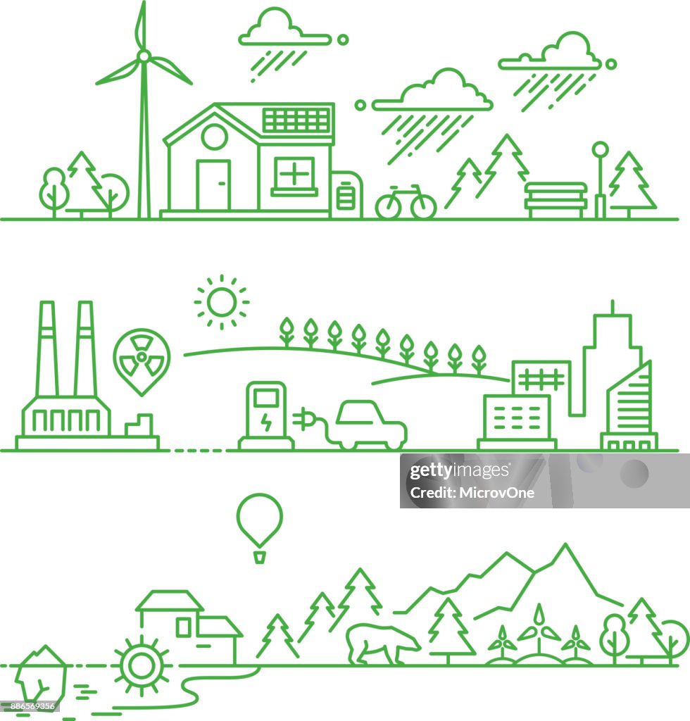 Outline Eco City Future Ecological Green Environment And Ecosystem ...
