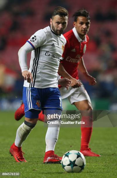 Fc Basel forward Renato Steffen from Switzerland in action during the UEFA Champions League match between SL Benfica and FC Basel at Estadio da Luz...