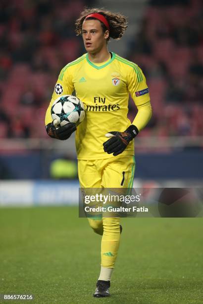 Benfica goalkeeper Mile Svilar from Belgium in action during the UEFA Champions League match between SL Benfica and FC Basel at Estadio da Luz on...