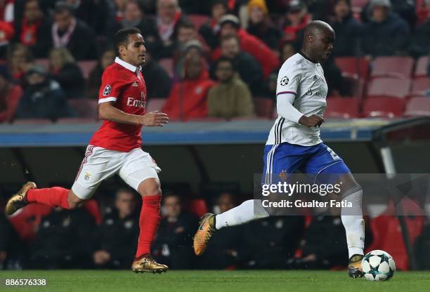 Fc Basel defender Eder Balanta from Colombia with SL Benfica defender Douglas from Brazil in action during the UEFA Champions League match between SL...