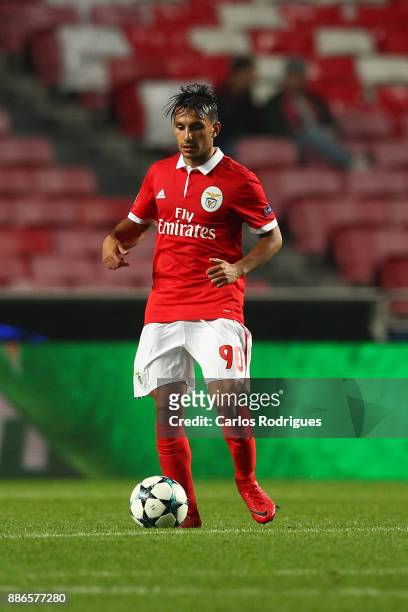 Benfica's midfielder Joao Carvalho from Portugal during SL Benfica v FC Basel - UEFA Champions League round six match at Estadio da Luz on December...