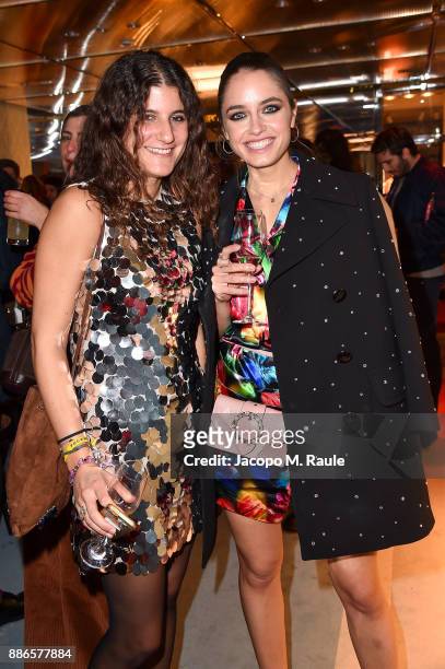 Carolina Prada Bianchi and Matilde Gioli attend Miu Miu Club Milan on December 5, 2017 in Milan, Italy.