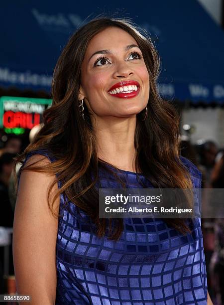 Actress Rosario Dawsonarrives at the 2009 Los Angeles Film Festival's premiere of "Public Enemies" at the Mann Village Theatre on June 23, 2009 in...