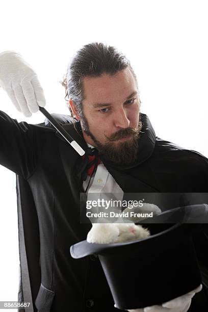 White Rabbit Magician, Foto de stock