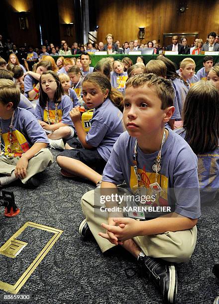 Jimmy Healy who lives with type 1 Diabetes, listens to Senator Susan Collins of the Senate Homeland Security and Government Affairs Committee before...