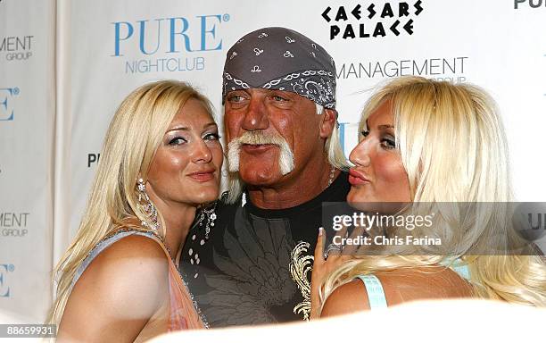 Jennifer McDaniel, Hulk Hogan and Brooke Hogan attend Brooke Hogan's 21st Birthday At Pure Nightclub on May 5, 2009 in Las Vegas,Nevada.