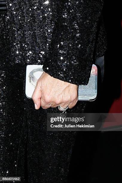 Detail of Sabrina Salerno's ring pictured during "Stars 80, La Suite" Paris Premiere at L'Olympia on December 5, 2017 in Paris, France.