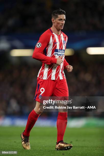 Fernando Torres of Atletico Madrid during the UEFA Champions League group C match between Chelsea FC and Atletico Madrid at Stamford Bridge on...